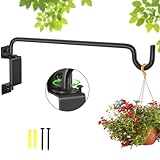 16"Swivel Plant Hanger - 360° Outdoor Hanging Brackets with 12-Directional Adjustable Hook, Rust Resistant Solid Steel Wall Mount for Bird Feeders, Indoor/Outdoor Plants, Garden & Patio