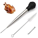 Turkey Baster Syringe for Cooking, Baster Syringe for Thanksgiving, Stainless Steel Turkey Baster wi