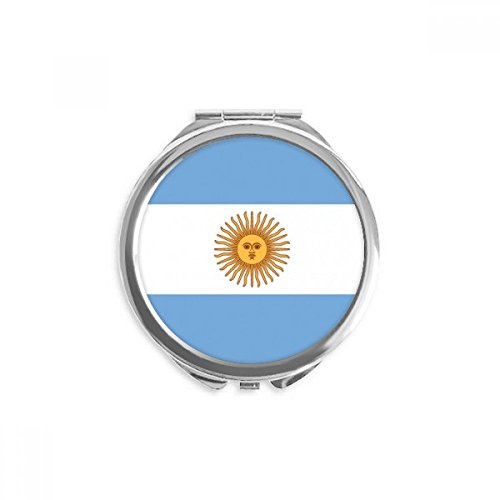 Espejo redondo portátil con bandera argentina para maquillaje y viaje