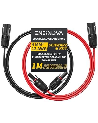 Solarkabel 4mm/6mm Solarkabel Verlängerung 1/2/3/5/8/10/12/15/18/20M Multi-Contact 4 Verlängerungskabel IP67 Wasserdichtem für PV Solaranlage(4mm 1M)