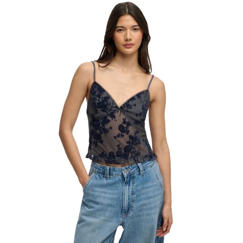 Débardeur caraco en mesh floqué femme Superdry - vue 2