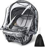 Bemece Siège auto Rain Cover, Siège de voiture bébé Rain Couverture universelle avec ventilation latérale et accès rapide grande fenêtre, protégé contre la pluie, Snow, Vent et poussière, Accessoires de voyage pour bébés