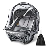 Bemece Universal Car Seat Rain Cover, Baby Car Seat Rain Cover with Side Ventilation and Quick-Access Large Window, Easy Carry for Multi-Brand Car Seats