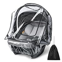 bemece Universal Regenschutz Babyschale, Regenschutz für Babyschale, Bequemes Zugang Rolltor und Trageöffnung, Gute Luftzirkulation, Transparent