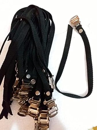 FIT LIVING CENTER Adjustable Nylon Pedal Straps / Foot Straps Pedal Straps for Indoor Spin Cycle / Gym Spin Bike Paddle Laces 2Pcs Set