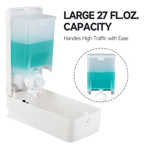 Image of anydry Liquid Hand Soap Dispenser Wall Mounted 27oz Large Capacity White
