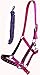 PRORIDER Nylon Horse Halter Nickel Plated Hardware Padded Lead Rope Tack Magenta 606162MG