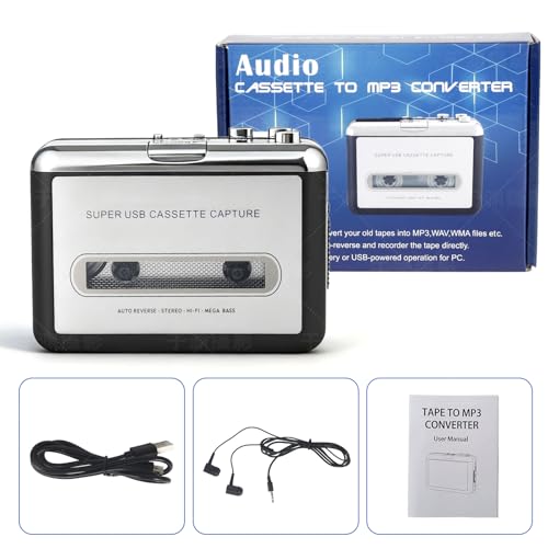 Lecteur et convertisseur cassette portable USB Walkman vers PC avec sortie jack audio - 7