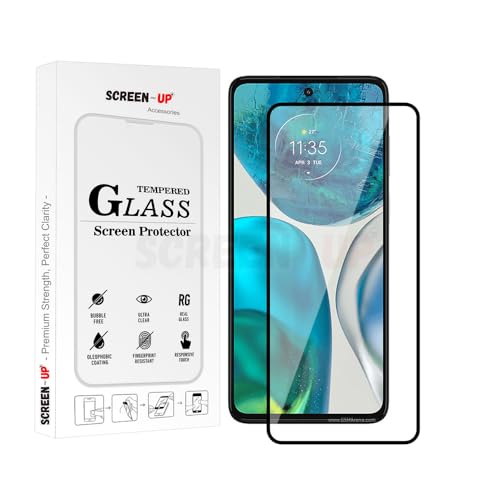 Image of ScreenUp Tempered Glass For Motorola Moto G52 / Moto G71s / Moto G82 - Ultra Clear, 9H Scratch Resistant, Full Coverage, Easy Install Screen Protector