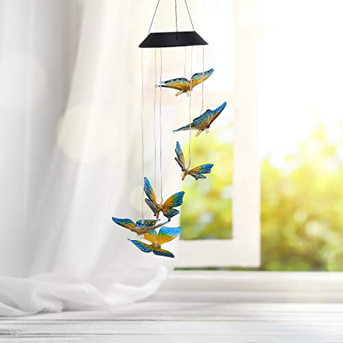 Luz solar ao ar livre, luz de LED criativa de borboleta para pendurar luzes de jardim decorativas (a