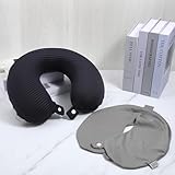 Nogeqi 2 Pcs Neck Pillow Covers with Zipper, U Shaped Travel Pillow Case Cover, Replacement Neck Pillows Case, Washable oft Airplane Pillows Covers, Black Grey(Only Cover, No Filler) - Image 7
