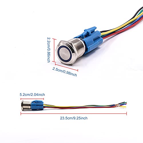 YnGia Momentary Push Button Switch 12V 19mm Car Ignition Starter Switch ...