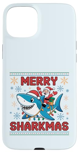 Merry Sharkmas AO[Z[^[ T^ CfBO V[N Cgt X}zP[X iPhone 15 Plus p