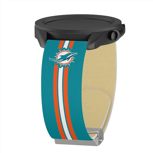 Game Time Miami Dolphins Signature Series Watch Band Compatible with Samsung Galaxy and More (Classic 20mm Long)