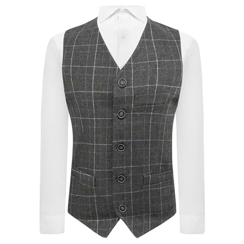 Gilet en tweed gris anthracite idéal pour un look gentleman moderne