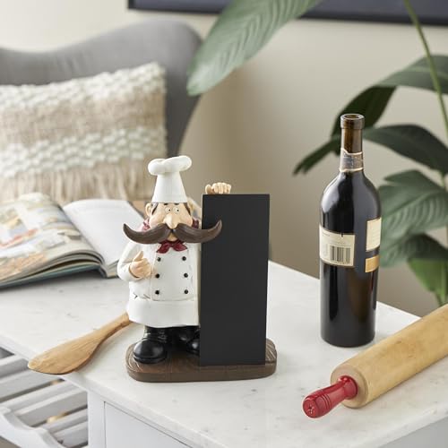 Escultura decorativa chef polystone negra 8x5x11 in miniatura 2