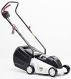 Cortacésped eléctrico con cable ligero y silencioso 1000 W / Cortacésped giratorio NAC con cesta de 35 L, ancho de corte 32 cm, 3 niveles de ajuste de...
