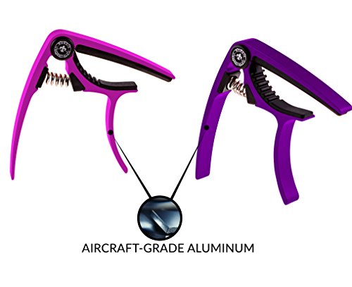 Image of Guitar Capo for Electric & Acoustic 6 String, 2 Pack | Fits Acoustic, Electric, 6 and 12 String Guitars Plus Banjo - Reliable Trigger Capo with Quick One-Hand Adjustment