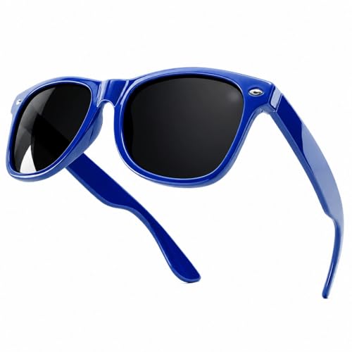toTravelGear Navy Blue Polarized Sunglasses for Women Men Trendy Rectangle Frame Retro Sun Glasses Classic Designer Shades for UV Protection Perfect Travel Gear