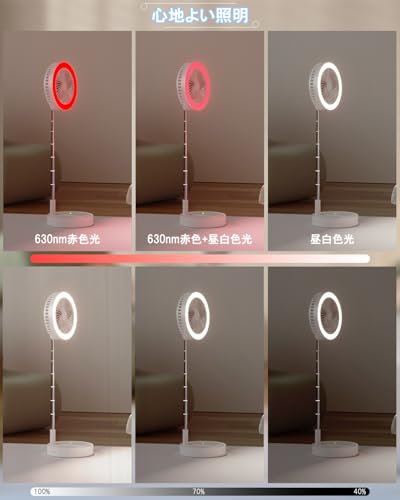 ORALUCE ライト付き折り畳み扇風機 YF-ZDFSD-2.4G-15W の商品画像 3