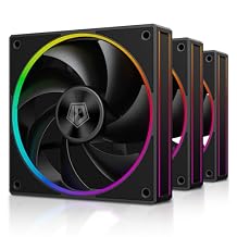 ID-COOLING AF-127-K-TRIO 120mm Case Fan ARGB FDB Bearing PC Fan Daisy Chain Connector Computer Fan for Radiator/CPU Air Cooler/Computer Case, 3 Pack, Black