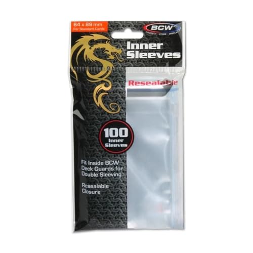 BCW Resealable Inner Sleeves : protection étanche et repositionnable 64x89mm