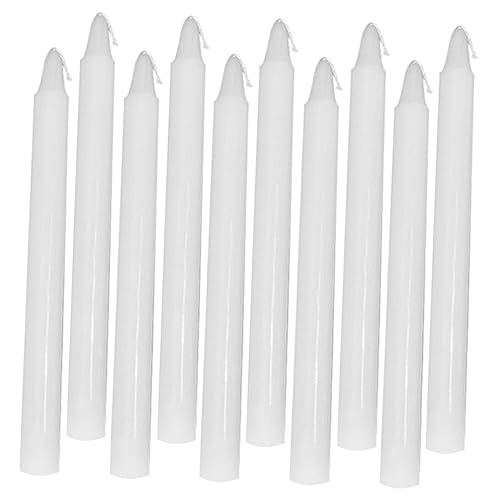 GLEAVI 10piezas Velas Cónicas y Gruesas Paquete De Velas Blancas Decorativas Para Decoración De Fiestas y Cenas