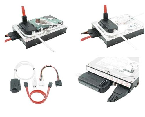 NEW USB 2.0 to 2.5\" 3.5\" IDE SATA HDD Hard Drive Converter Adapter Cable + AC Power Adapter - Thumbnail 2