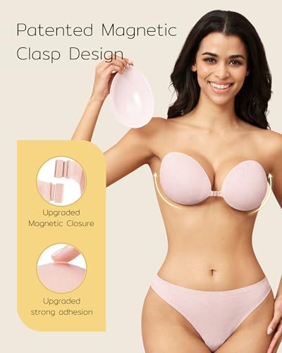Image of Niidor Sticky Bra Invisible Stick on Bra Backless Strapless Women's Adhesive Bras Ladies Invisible Bras