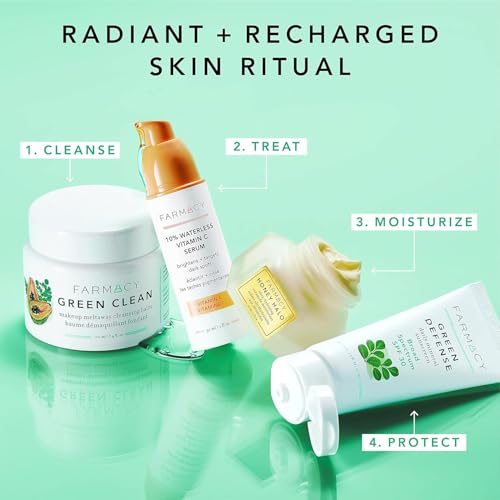 Farmacy Mineral Face Sunscreen SPF 30 - Broad Spectrum Zinc Oxide Sunscreen for Face - Daily Defense Sheer Mineral SPF for Sensitive Skin - Absorbs Quickly + Leaves No White Cast (50ml)