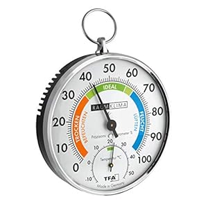 TFA Dostmann thermo-hygrometer, 45.2027, voor het regelen van het binnenklimaat, analoog, met comfortzones, controle van temperatuur en luchtvochtigheid, meerkleurig, (L) 102 x (B) 35 x (H) 114 mm