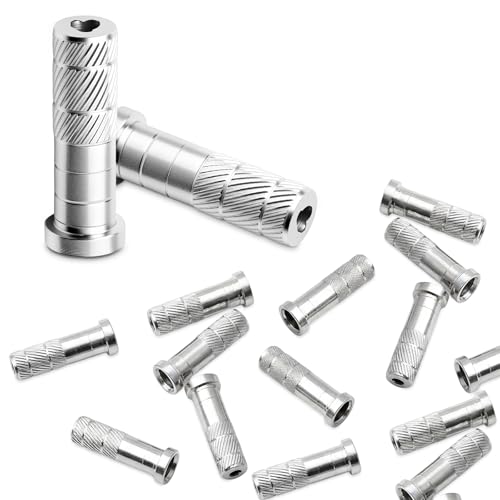 LUSTRIB 12 Pcs Archery Arrow Inserts, Aluminum .244/6.20mm Arrow Inserts for Carbon Arrows, Archery Practice Tips Fit Compound Bow Recurve Bow Inserts for Target Practice