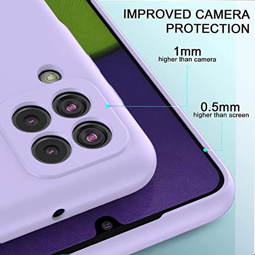Image of DIZORO Microfiber Candy Case Compatible for Samsung M53 5g Smooth Touch Cushion Liquid Soft Silicone Gel Rubber Phone Cases Non-Slip Full Body Protective Shockproof Back Cover - Purple