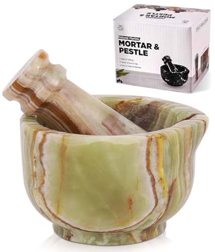 SPESHSTONES Juego de mortero y mano de mármol verde de 3 pulgadas hecho a mano pequeño molinillo de especias para decoración de cocina - triturador de píldoras polvo fino, molinillo de hierbas para