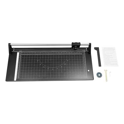 24 Inch Rotary Paper Trimmer, Manual Precision Rotary Paper Trimmer Aluminum Alloy Rotary Photo Paper Cutter Commercial Photo Paper Trimmer with Measurement Grid for Office Photography Studios