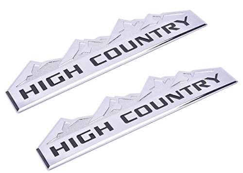 Image of Aimoll Country Emblem,for Badges Door Tailgate 3D Nameplate for Chevrolet Silverado 1500 2500HD Sierra 3500HD (2pcs Chrome)