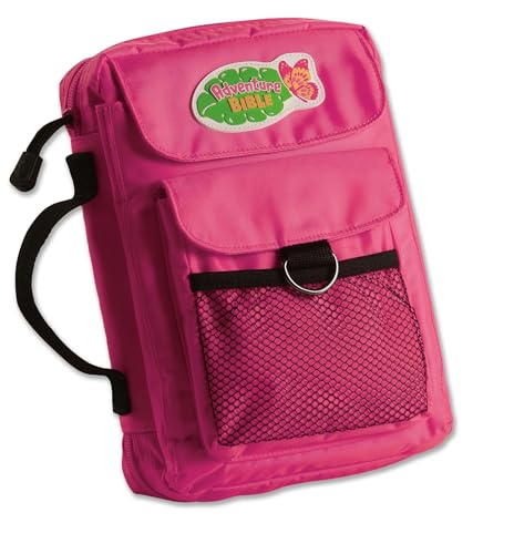 Adventure Bible Cover for Girls, Zippered, with Handle, Nylon, Pink, Medium