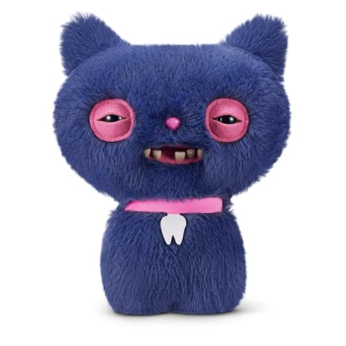 Fuggler Alley Cats Peluche 9' (Cheeze) Gris de ZURU – Monstruo Feo y Divertido con Dientes Humanos. Peluche Coleccionable para niños, Adolescentes, Adultos y Amantes de Gatos raros.