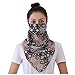 Lenfeshing Bufanda Sun Print Masken Bufanda Mujer Protección Cuello Máscara Oficina Necesidad Starter Set, Negro , Talla única