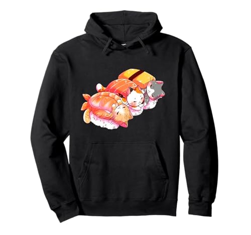 Kawaii Cute Chats Sushi Otaku Japonais Sweat à Capuche