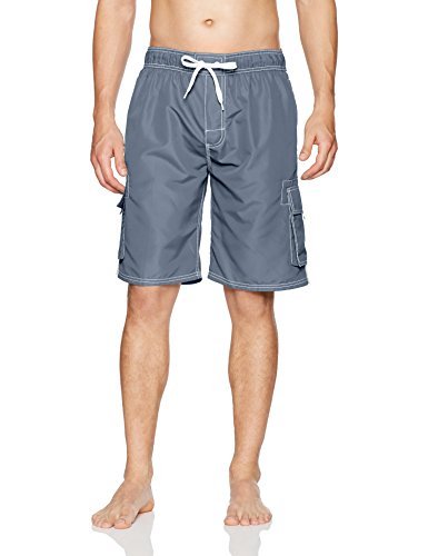 Asbury Threadz Men's Standard Mako Core Performance Elastic Waist Swim Trunk, Charcoal, Medium #TOP6