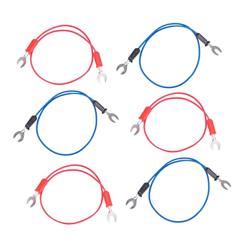 KICHOUSE 6 Pack U-Shaped Experimental Fork Wire Interconnect Line for Physics Education Random