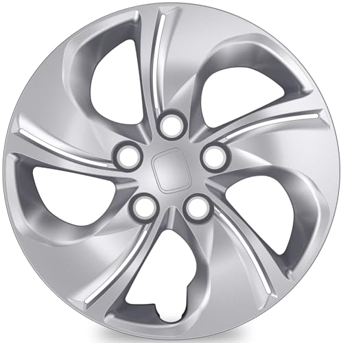 TangMiGe 4-Pack Hubcaps Compatible with Honda Civic 2013 2014 2015 15 Inch 15 Wheel Covers Skins 44733-TR3-A00 Please Watch the Installation Video (Silver Color)