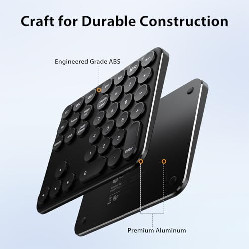 iClever Bluetooth Number Pad, Portable Wireless Number Pad, Aluminum Rechargeable 35-Keys Numeric Keypad for Multi-Devices, Compatible for Laptop, Mac, iMac, Tablet, PC and Desktop - Image 4