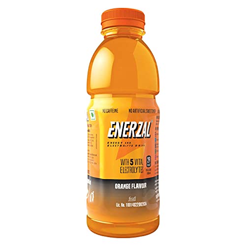 Image of Enerzal Energy Drink Orange Flavour Liquid 400ml (Combo Pack of 12)