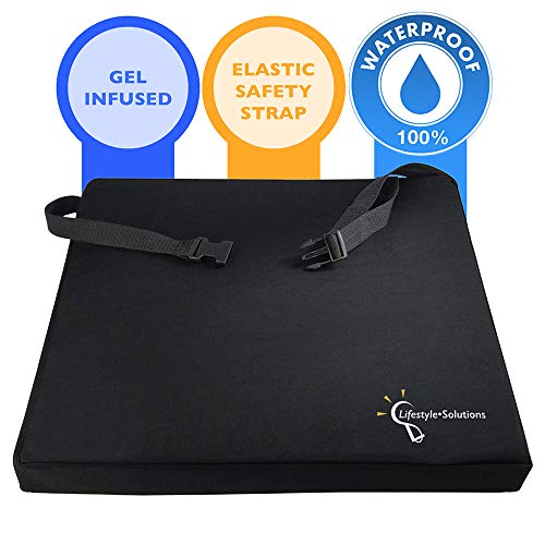 Lifestyle Wheelchair Cushion, Waterproof Orthopedic Gel Seat Pad For Back Support ,Coccyx, Sciatica, Pressure Sores And Tailbone Pain Relief (18" X 16" X 3") #TOP1