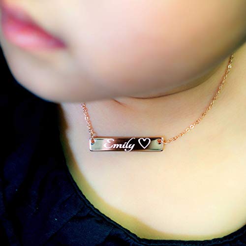 Personalized Baby-Children-Teen Dainty Bar Necklace 16K Gold Silver RoseGold Plated Birthday Child Safety ID Birth day Best Graduation gift