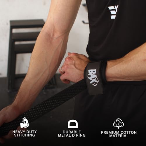 Image of Ekkovision EKKO Weight Lifting Straps With Cuffed D Ring, Wrist Support for Men, Heavy Duty Thick Comfortable Lifting Straps, Secure Fit, Enhanced Grip, Straps for Weightlifting & Gym Training