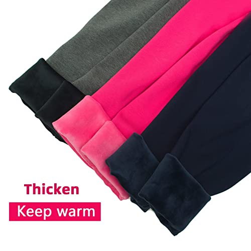 Meilonger 3-Pack Girls Leggings Kids Fleece Lined Winter Thick Warm Pants Size 6-7,8,10-12,14-16,18-20 #TOP4