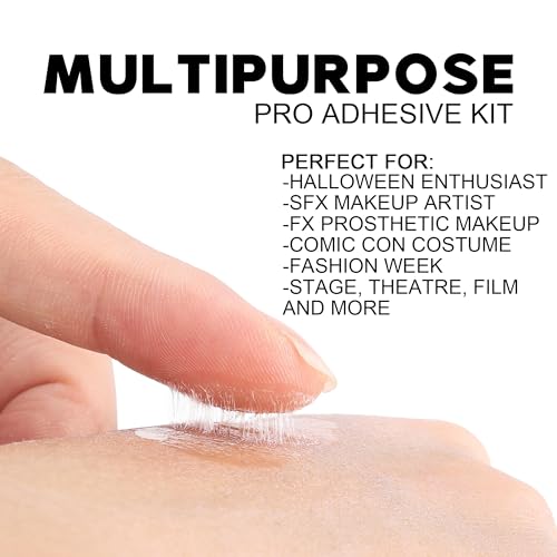 DALVGFN 15ml/0.5 Fl Oz Spirit Gum Adhesive And Remover SFX Makeup Kit, Professional Bald Cap Skin Glue For Costume, Special Effects Body Wig Prosthetics Glue For Halloween Cosplay Stage Theatre Makeup - Thumbnail 3